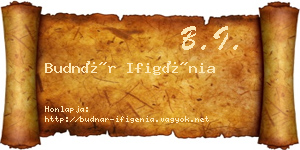 Budnár Ifigénia névjegykártya